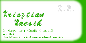 krisztian macsik business card